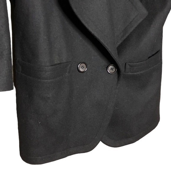 J.gallery Vintage wool blend black Full lined buttoned peacoat jacket size 9/10 - Picture 4 of 7